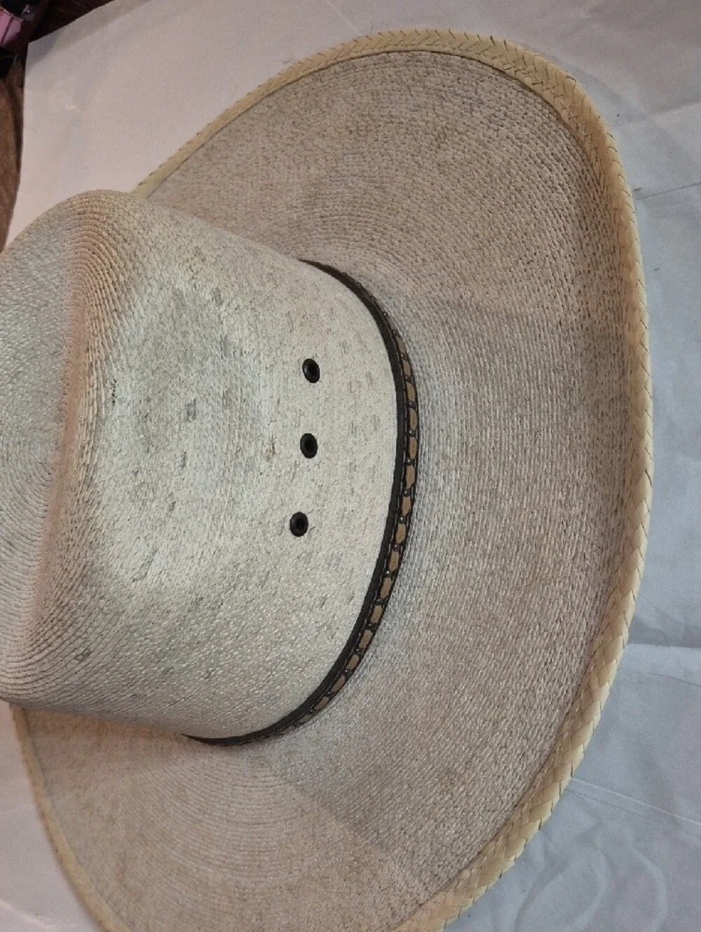 Cavenders Children's Palm Straw Wide Brim Hat - Natural